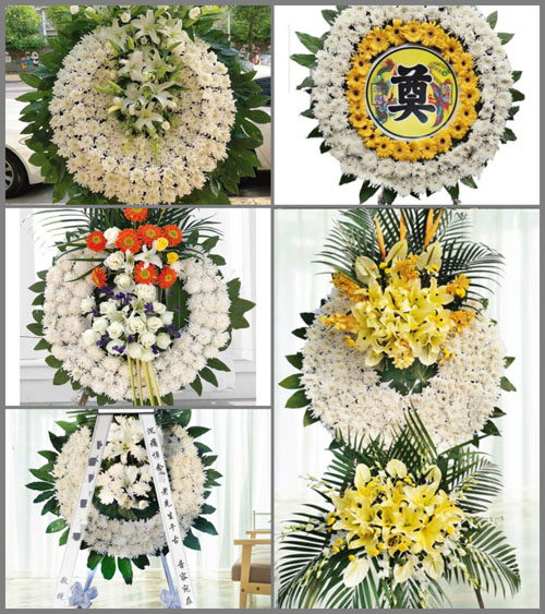 湖北孝感市大悟县四姑镇光明村花圈速递